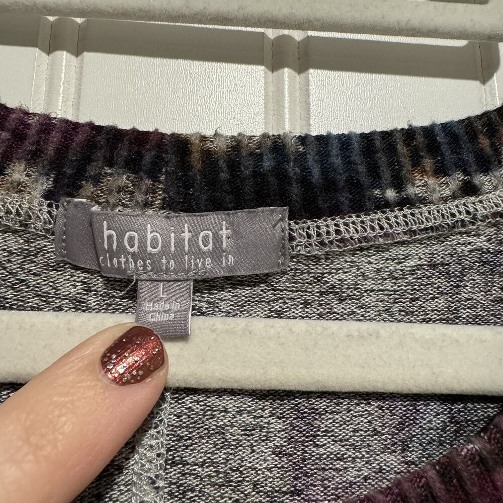 Habitat Abstract Purple Knit Sweater Lagenlook Size Large - Picture 3 of 5